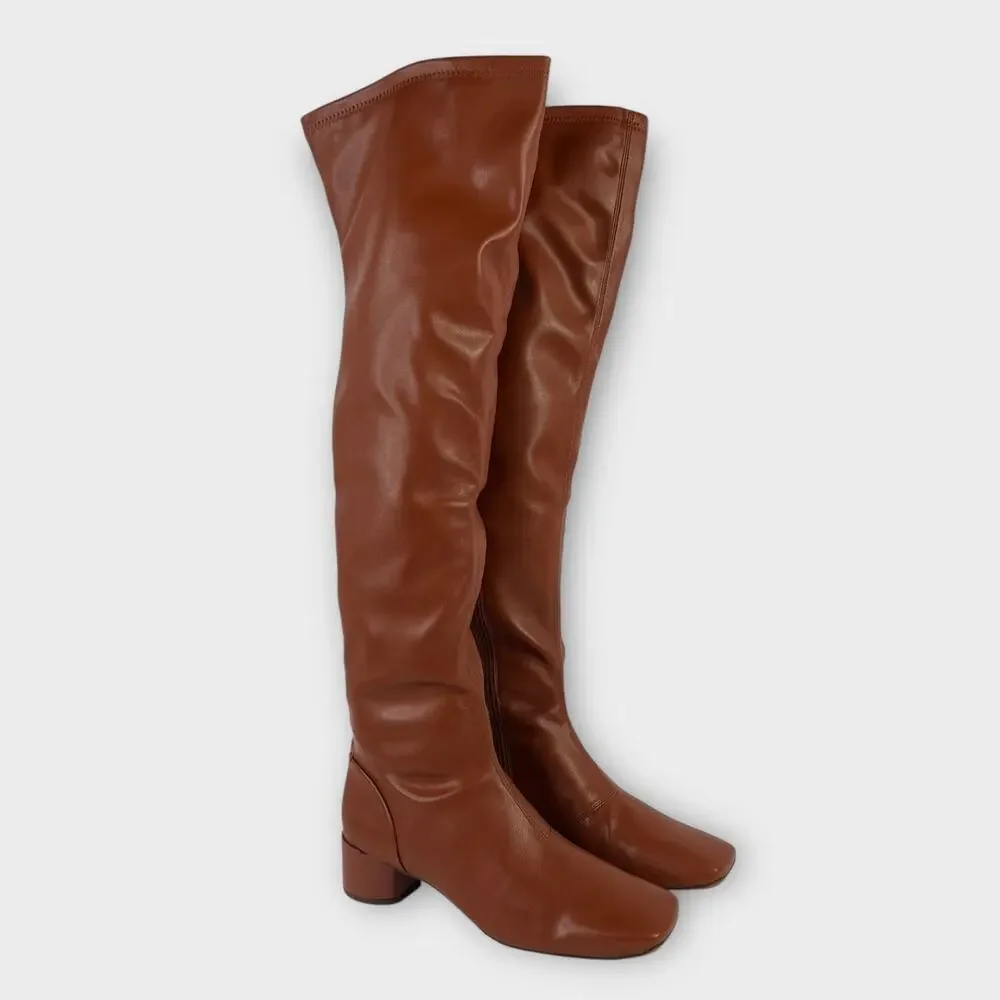 Franco Sarto Novara Faux Leather Over the Knee Boot in Brown Size 8.5 NEW